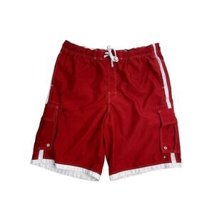 Hang Ten Men's Drawstring 5-pocket Quick-dry Boardshort Red XL